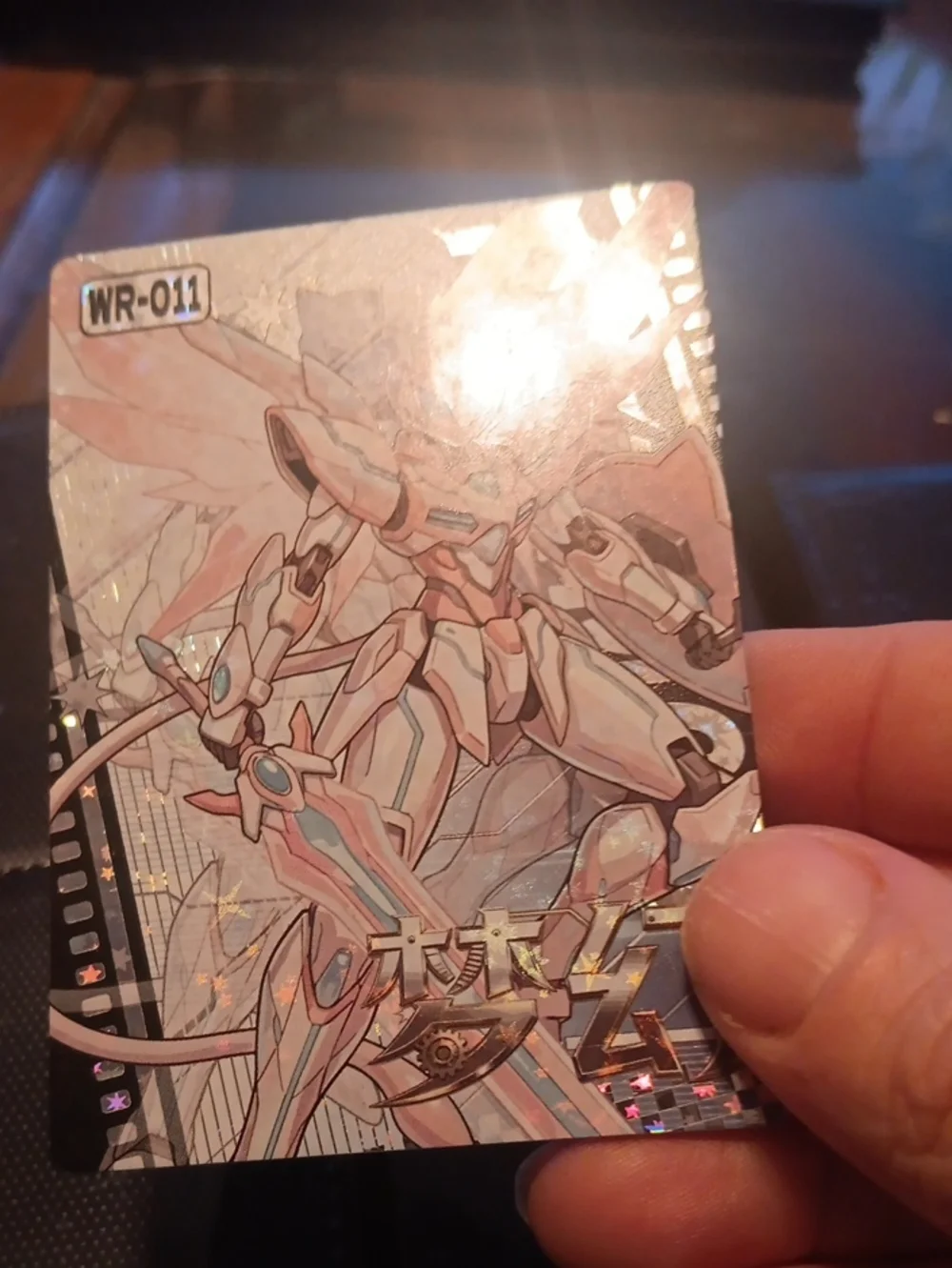 Pokemon Trading Card Pink and White Holographic Mecha Artwork